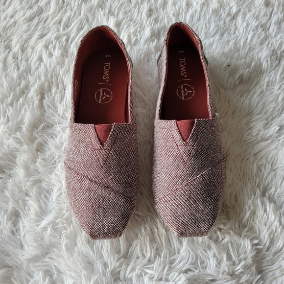 Toms Alpargata 10015655 Womens Red Canvas Slip On Lifestyle Sneakers Shoes - Picture 3 of 7